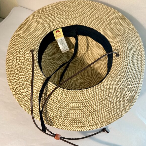 Elegant Women's Tweed Sun Hat With Satin Flowers And Pearls Special Event (NEW) - Picture 12 of 14